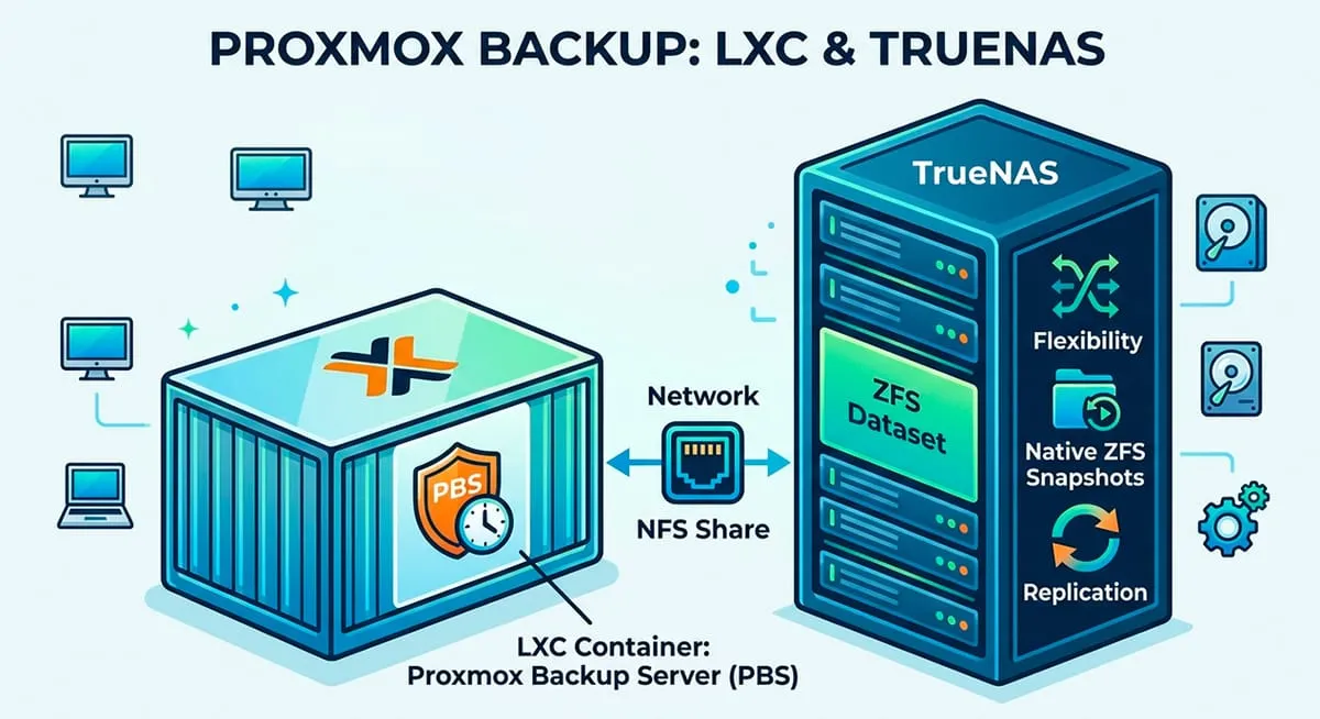 Proxmox Backup Server sobre LXC com Armazenamento NFS em TrueNAS